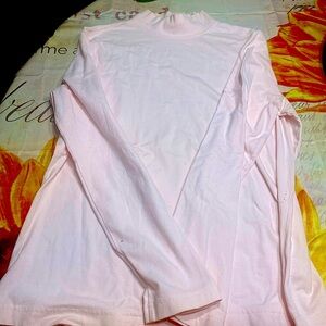 Pale pink mock turtleneck women's